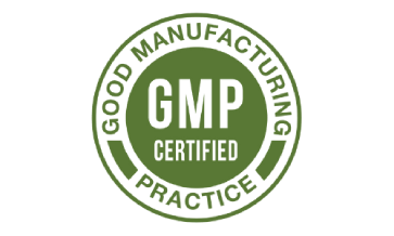 Quality assurance badge showing adherence to GMP manufacturing standards